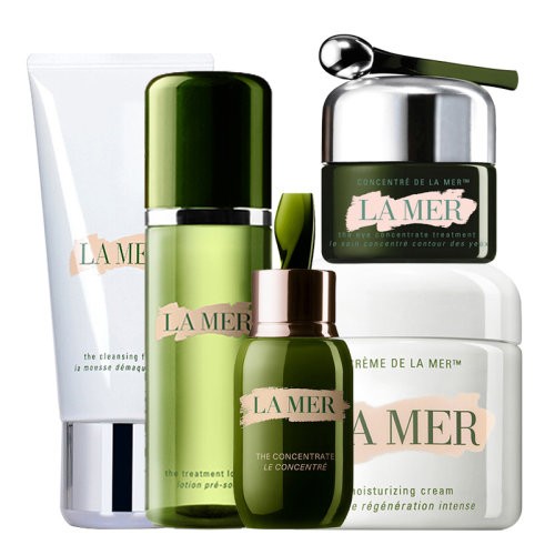 （05促销产品）La Mer/海蓝之谜修护赋活五件套(洁面125ml+精萃水150ml+绿眼15ml+经典面霜60ml+浓缩精华50ml)新老款随机发货（化妆品）