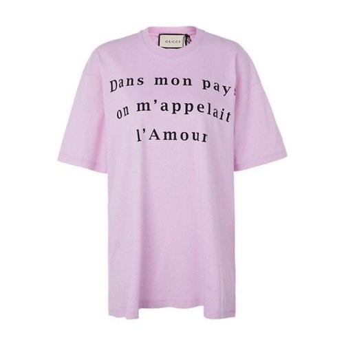 【服装】 GUCCI/古驰 女士粉色棉质短袖T恤 539081-XJARY-5671 PLFSX