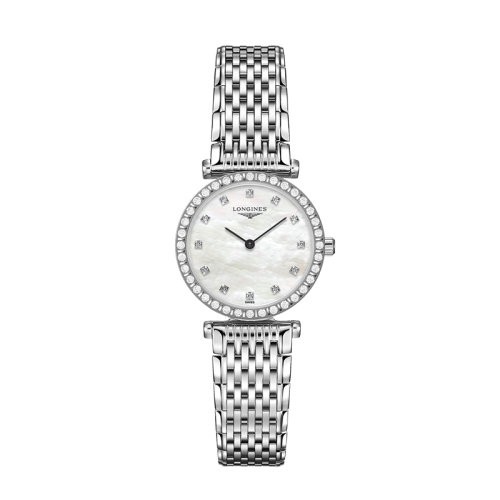 预定款1个月 LONGINES/浪琴 嘉岚系列新款白珍珠贝母镶钻表盘石英女士腕表24毫米L4.341.0.80.6（新品手表）