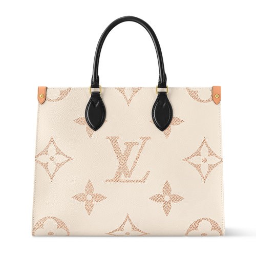 【新品包包】LV/路易威登24新款 女士中号米色帆布制皮革手柄手提包M46912